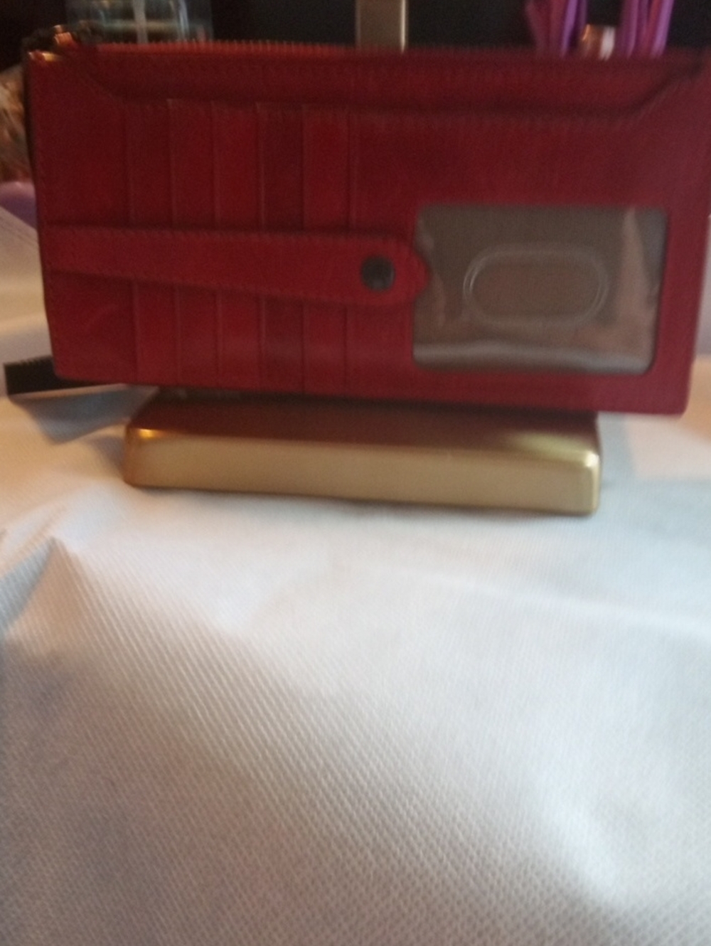 Frye Red Leather Wallet.Key Holder Ring